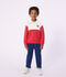 Sudadera infantil tipo polo de algod&oacute;n rojo/rojo