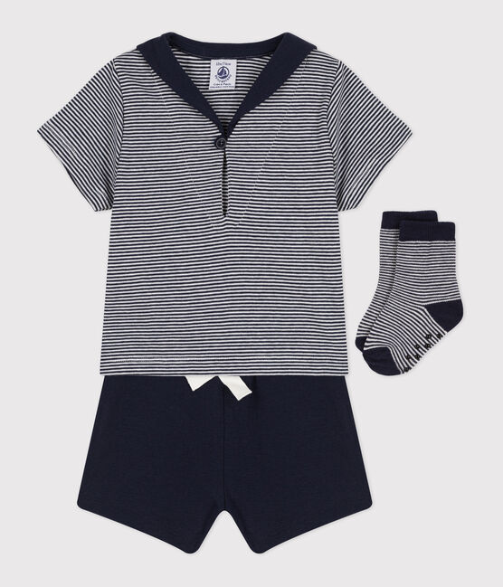 Conjunto de regalo de 3 piezas de estilo marinero para bebé variante 1