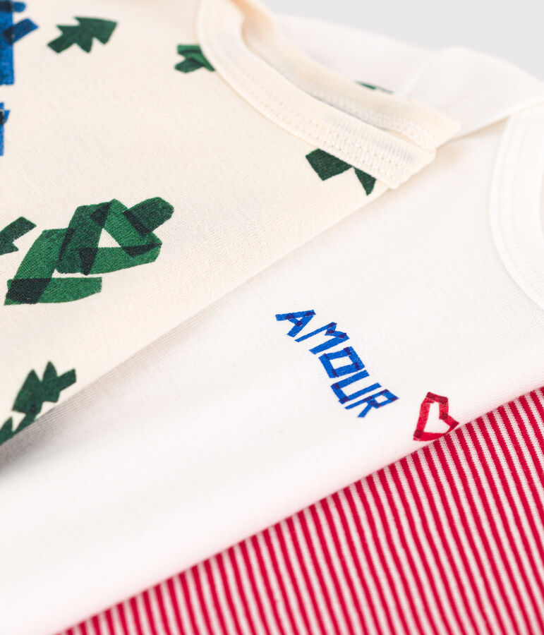 Juego de 3 bodis de algod&oacute;n de manga larga con abetos para beb&eacute; variante 1