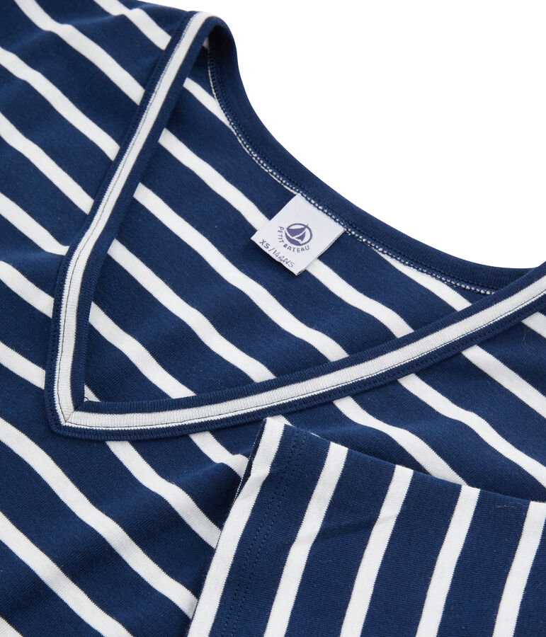 Camiseta ic&oacute;nica para mujer azul/blanco