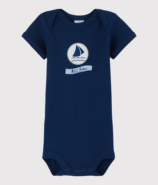 Bodi de manga corta de bebé niño azul MEDIEVAL