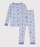 Pijama infantil muy ajustado de algod&oacute;n con estampado azul/blanco/multicolor