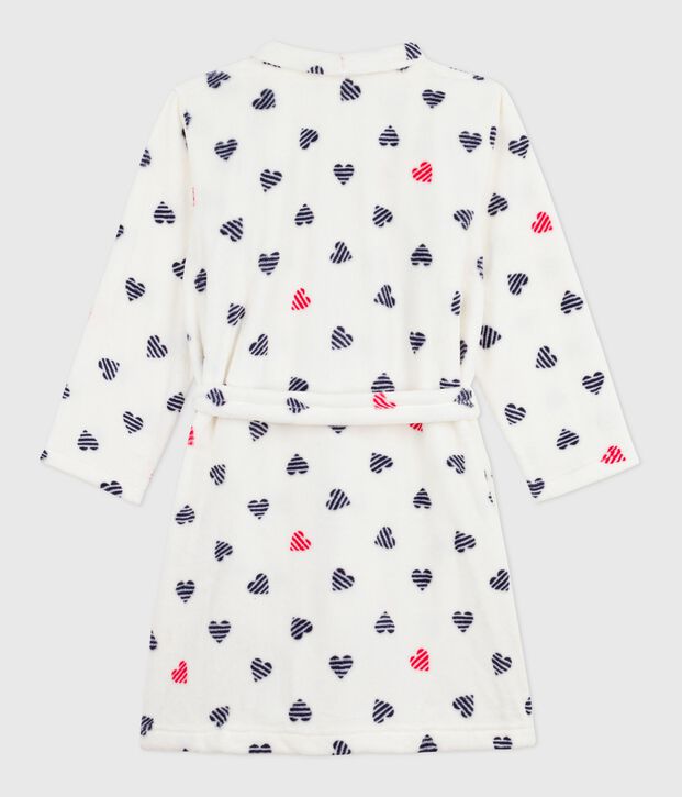 Bata polar infantil estampada blanco/multicolor