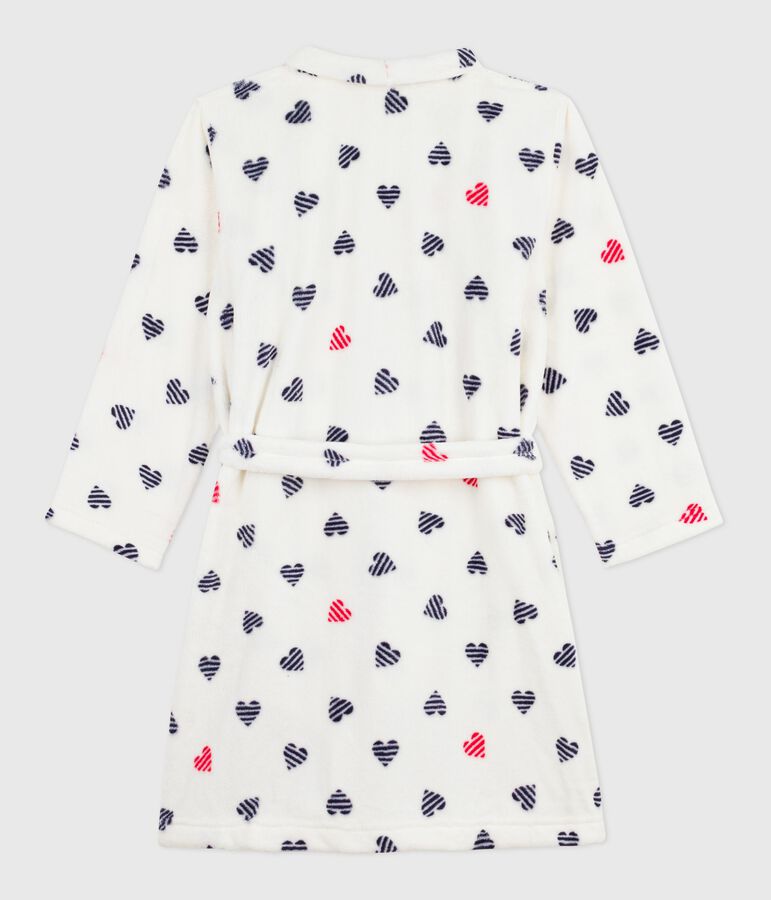 Bata polar infantil estampada blanco/multicolor