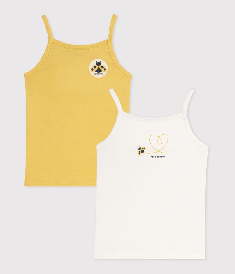 Juego de 2 camisetas de tirantes infantiles de algod&oacute;n multicolor