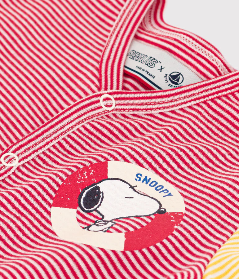 Pelele corto Petit Bateau X Snoopy de algod&oacute;n para beb&eacute; rojo/blanco