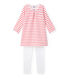 Chemise de nuit fille à rayure marinière et son legging