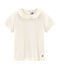 Camiseta manga corta infantil para niña blanco MARSHMALLOW