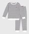 Pijama infantil de rizo de algodón a rayas azul MILK/ SOIR