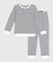 Pijama infantil de rizo de algod&oacute;n a rayas azul/azul