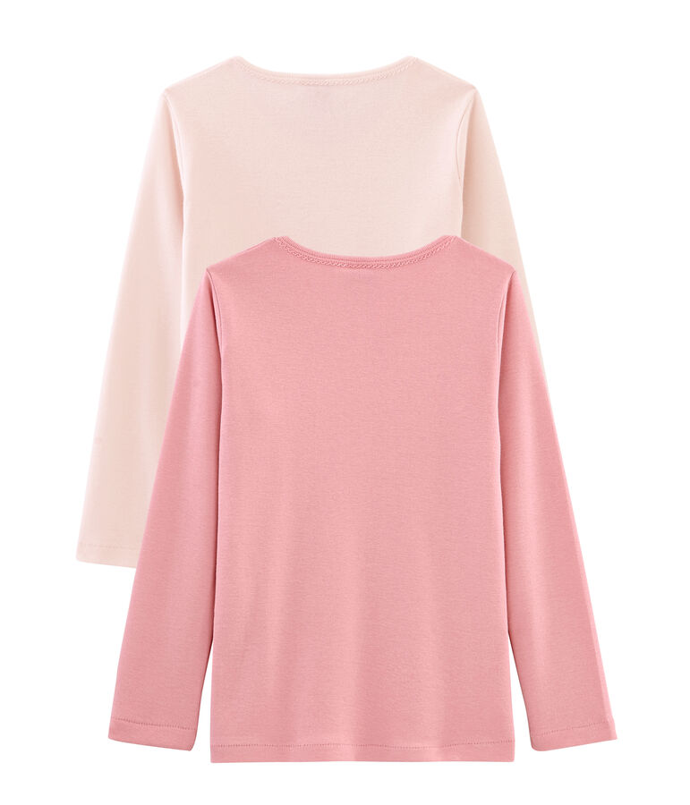 Par de camisetas manga larga para ni&ntilde;a multicolor