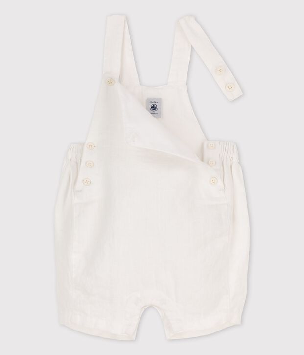 Peto corto de beb&eacute; de lino blanco
