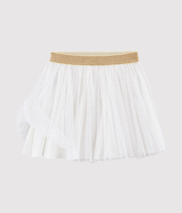 Falda de tul para ni&ntilde;a blanco/amarillo