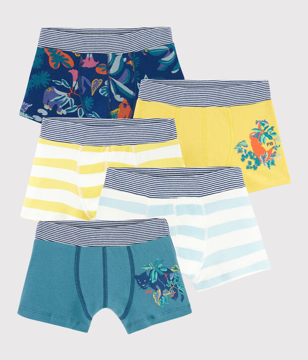 Lote de 5 b&oacute;xeres con estampado de jungla para ni&ntilde;o peque&ntilde;o multicolor