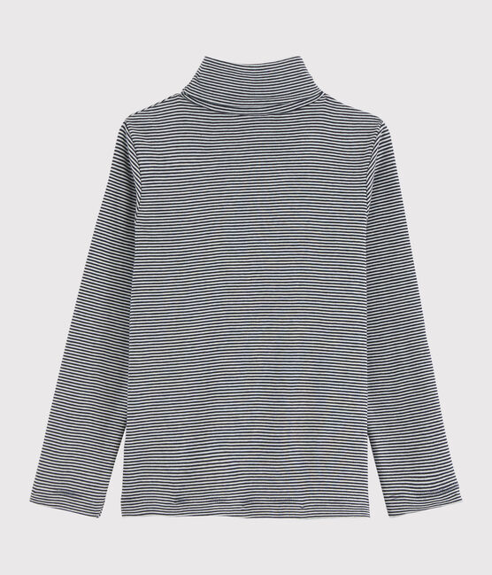 Jersey de cuello alto para niña/niño azul SMOKING/blanco MARSHMALLOW