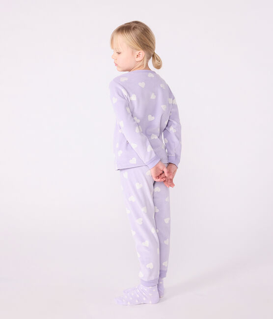 Pijama infantil de terciopelo con estampado de corazones blanco SQUAW/ MARSHMALLOW