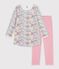 Camis&oacute;n y leggings infantiles de t&uacute;bico con flores rosa/multicolor