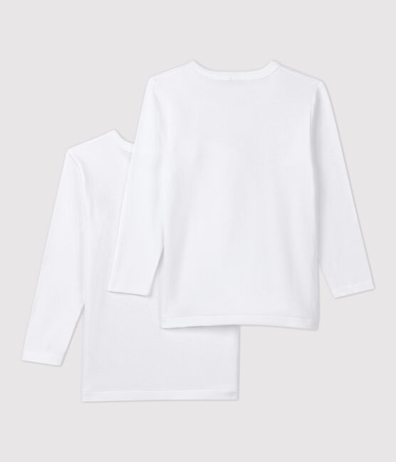 Lote de 2 camisetas de manga larga blancas de niño variante 1