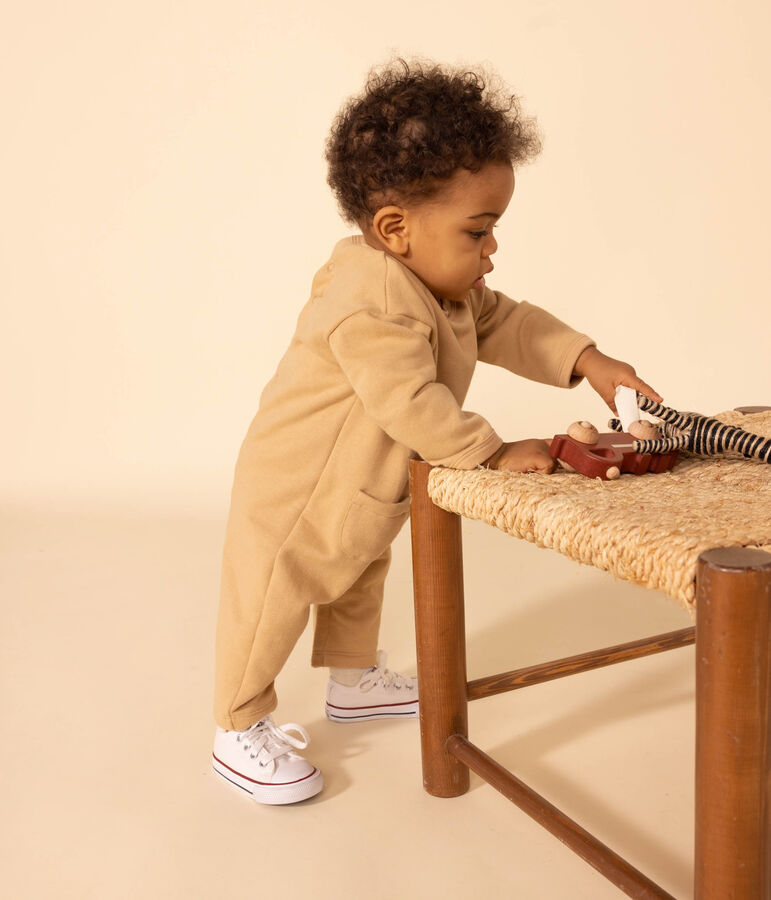 Mono largo de mulet&oacute;n para beb&eacute; beige