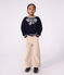 Jersey infantil de lana y algod&oacute;n con estampado de lazo azul/beige