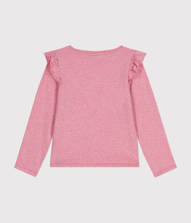 Camiseta de manga larga de punto para ni&ntilde;a rosa