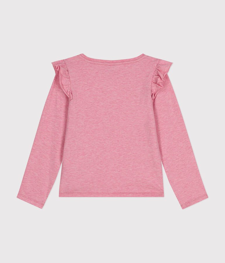 Camiseta de manga larga de punto para ni&ntilde;a rosa ROSELINE CHINE