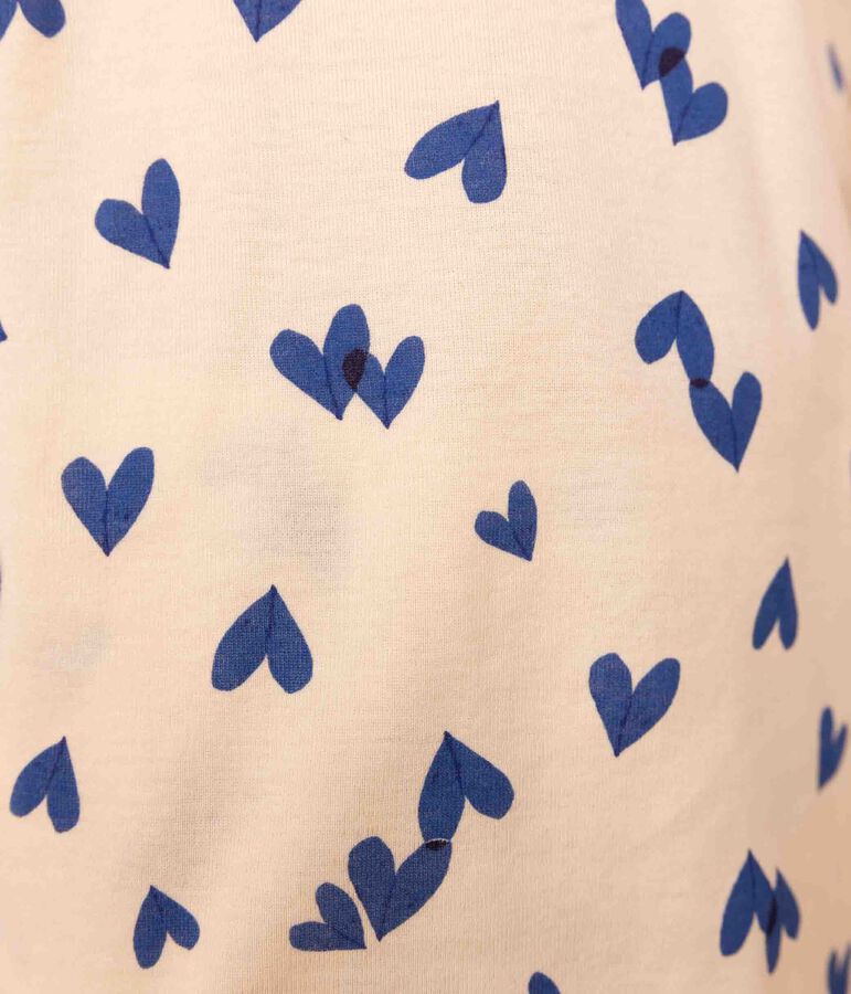 Pijama de algod&oacute;n con coraz&oacute;n para ni&ntilde;o/ni&ntilde;a crudo/multicolor