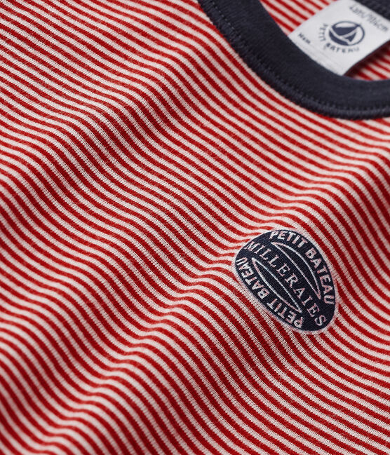 Pijama milrayas para niño rojo FROUFROU/beige COQUILLE