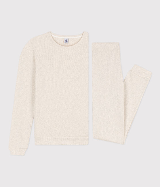 Pijama de algodón de mujer beige MONTELIMAR CHINE