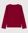 Camiseta de manga larga infantil unisex rojo SANGRIA