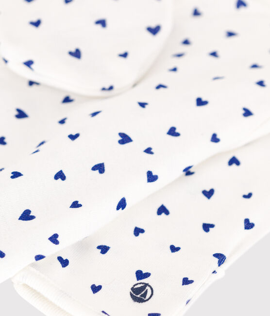 Mono saco con corazón de algodón blanco MARSHMALLOW/ NEWBLEU