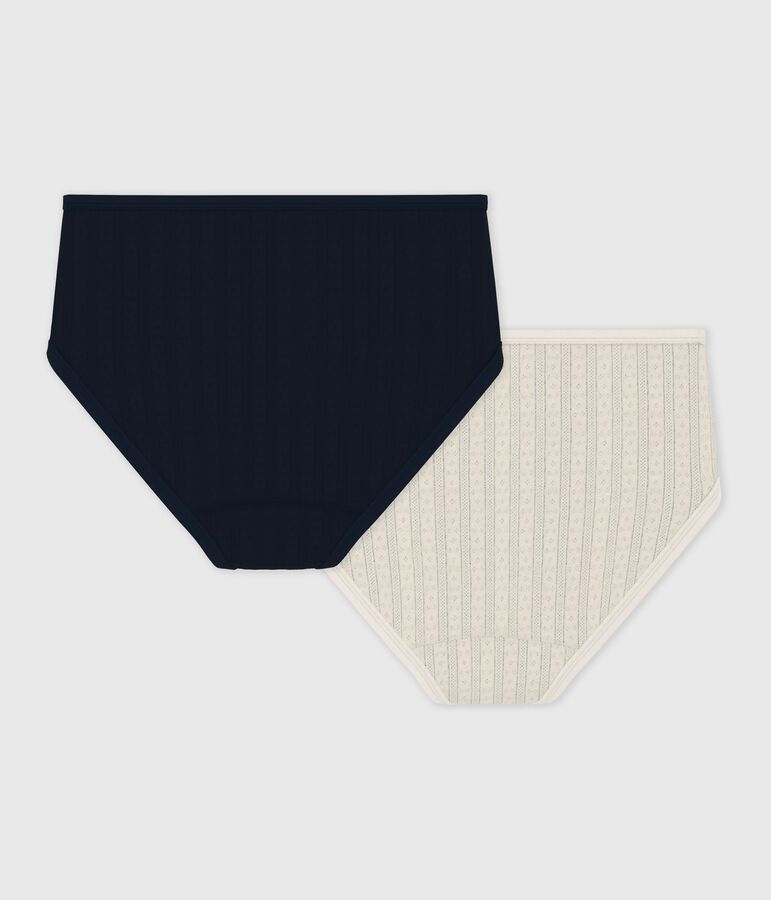 Juego de braguitas de algod&oacute;n calado de talle alto para mujer multicolor