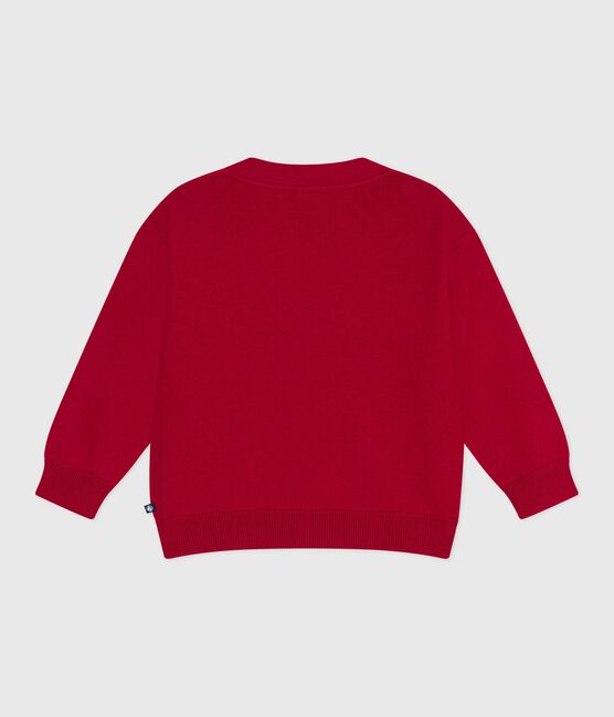 Cárdigan infantil de lana y algodón con estampado rojo TERKUIT/ SOIR