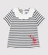 Blusa de manga corta de algodón de bebé niña