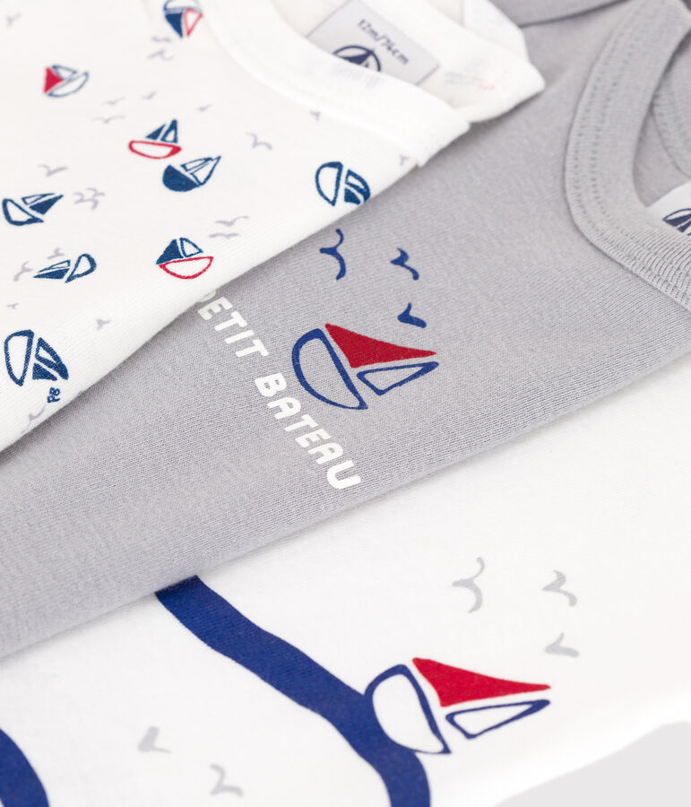 Juego de 3 bodis de algod&oacute;n de manga larga para beb&eacute; multicolor