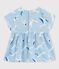Blusa de manga corta de popelina de bebé niña azul JASMIN/blanco MULTICO