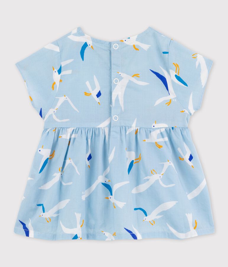 Blusa de manga corta de popelina de beb&eacute; ni&ntilde;a azul/multicolor