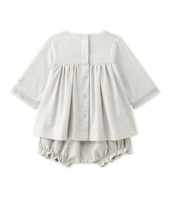 Vestido y bloomer para bebé niña gris GRIS CHINE