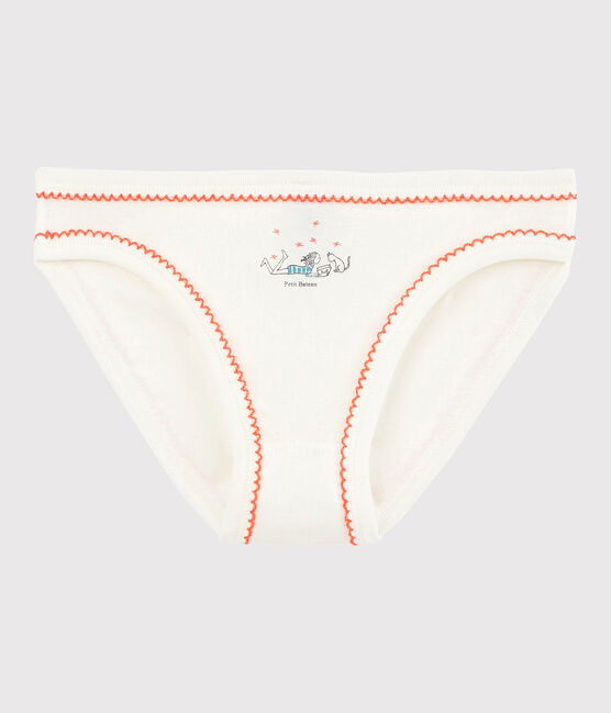 Braguita de niña de algodón blanco LAIT/rosa PEACHY