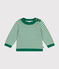 Jersey de punto tricotado de lana y algodón para bebé verde JARDIN/ AVALANCHE