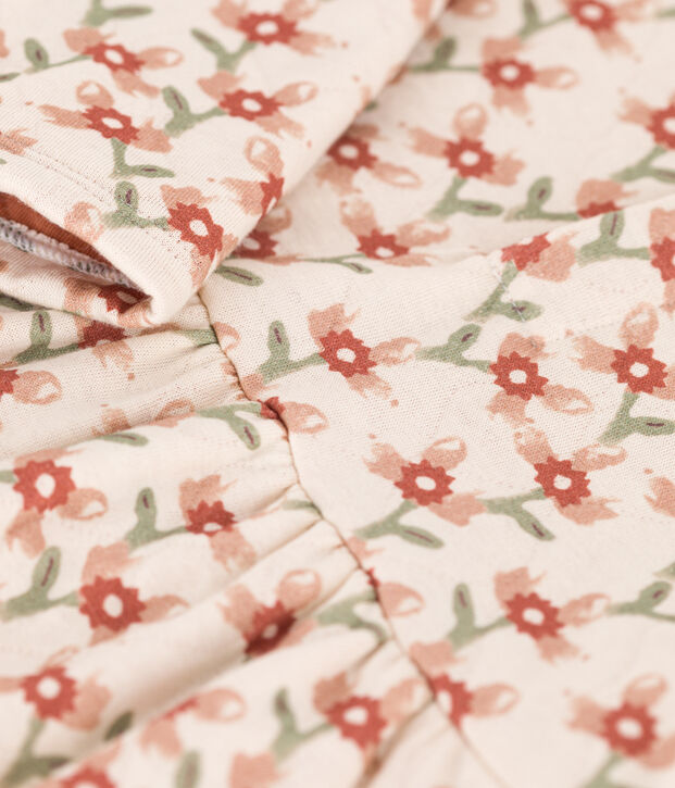Vestido de manga larga de t&uacute;bico acolchado estampado para beb&eacute; crudo/multicolor