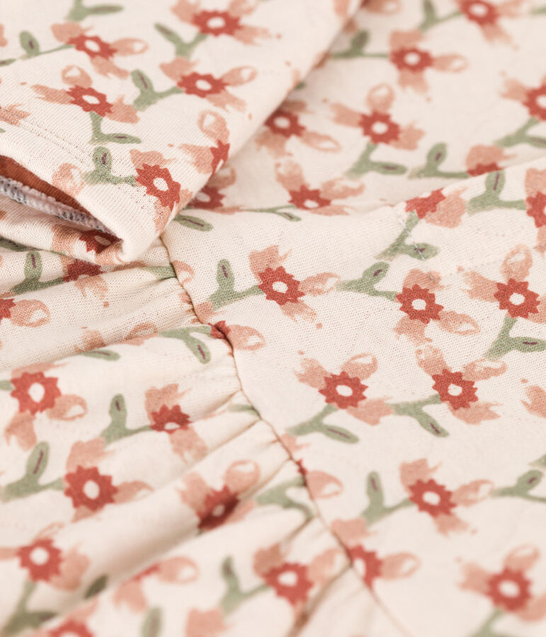 Vestido de manga larga de t&uacute;bico acolchado estampado para beb&eacute; crudo/multicolor