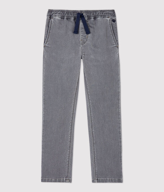 Pantalón de corte normal de tejido vaquero de niño gris GRIS
