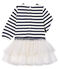 Vestido de manga larga de rayas para bebé niña blanco MARSHMALLOW/azul SMOKING