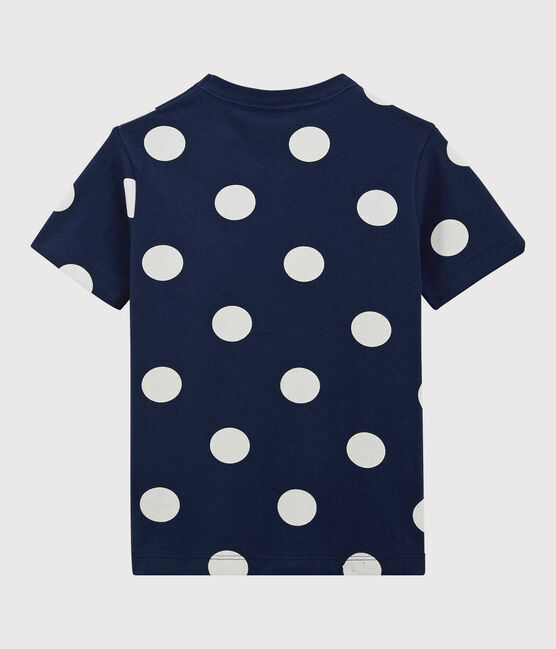 Camiseta de manga corta de algodón de niño azul MEDIEVAL/blanco MARSHMALLOW