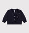 Chaqueta de punto de túbico acolchado para bebé azul SMOKING