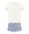 Pijama corto de punto para niño blanco MARSHMALLOW/blanco MULTICO