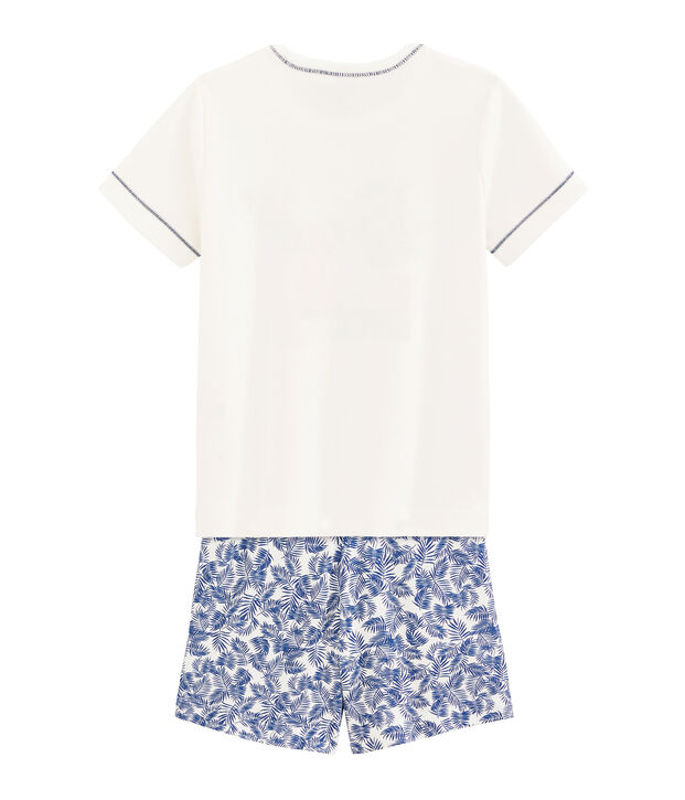 Pijama corto de punto para ni&ntilde;o blanco/multicolor