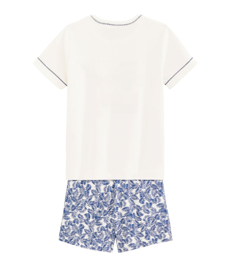 Pijama corto de punto para ni&ntilde;o blanco/multicolor