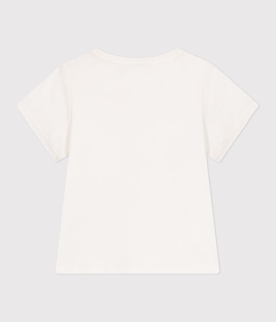 Camiseta infantil lisa de manga corta de algodón blanco MARSHMALLOW
